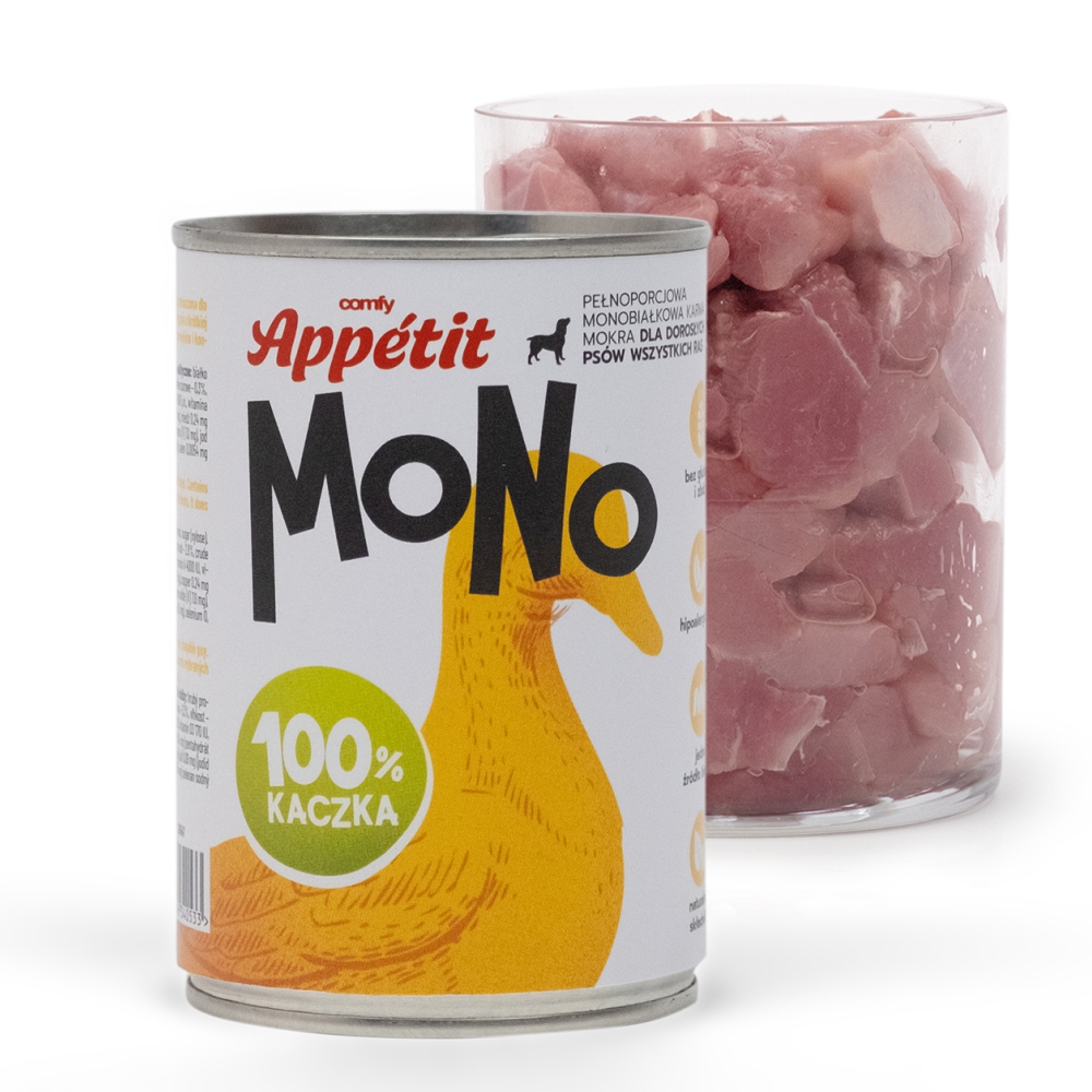 Comfy Appetit Mono Kaczka Monoproteinowa Karma Mokra Dla Psa Puszka 400g